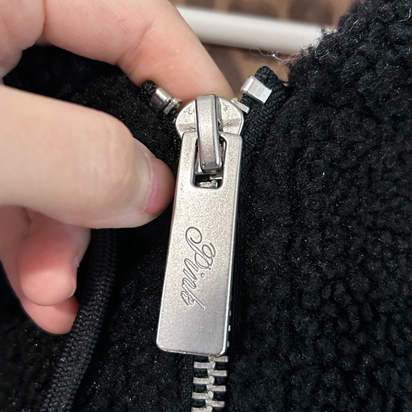 PINK Victoria’s Secret Plush Teddy Hooded Bomber Jacket Black Size XL - Picture 14 of 16